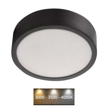 LED stropna svetiljka NEXXO LED/12,5W/230V 3000/3500/4000K prečnik 17 cm crna