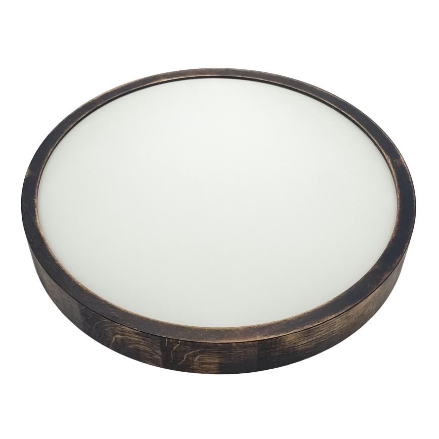 LED stropna svetiljka OAK SMOKY SLIM LED/36W/230V 4000K prečnik 37 cm hrast/tamno braon