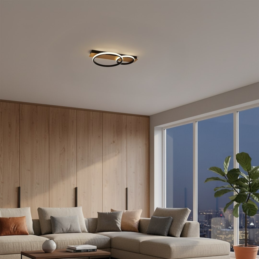 LED stropna svetiljka ROWENA LED/14W/230V crna/braon