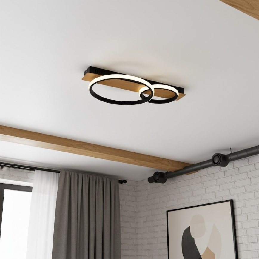 LED stropna svetiljka ROWENA LED/14W/230V crna/braon