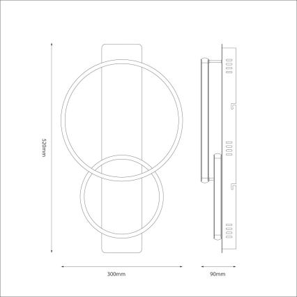 LED stropna svetiljka ROWENA LED/14W/230V crna/braon