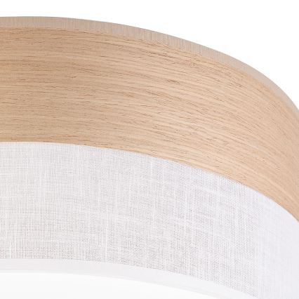 LED stropna svetiljka SIRJA WOOD LED/20W/230V, prečnik 35 cm, bela/hrast