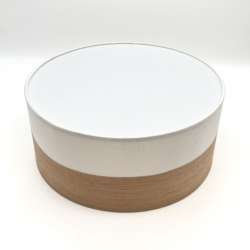 LED stropna svetiljka SIRJA WOOD LED/20W/230V, prečnik 35 cm, bela/hrast
