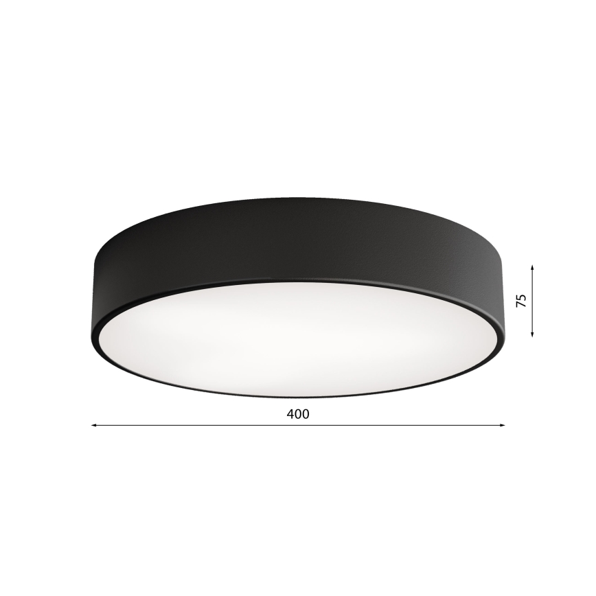 LED stropno svetlo CLEO, 43 W, 230 V, 4000 K, prečnik 40 cm, crno