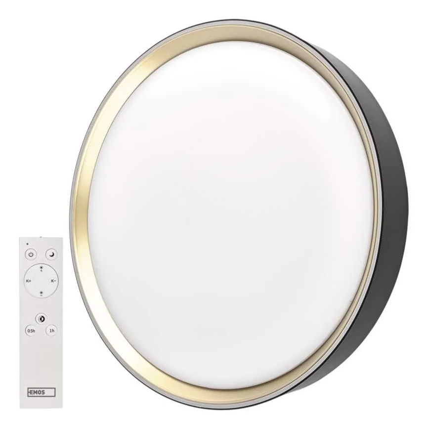 LED prigušiva plafonska svetiljka ILVI LED/45W/230V 2700-6500K prečnik 50 cm crna/mesing + daljinski upravljač