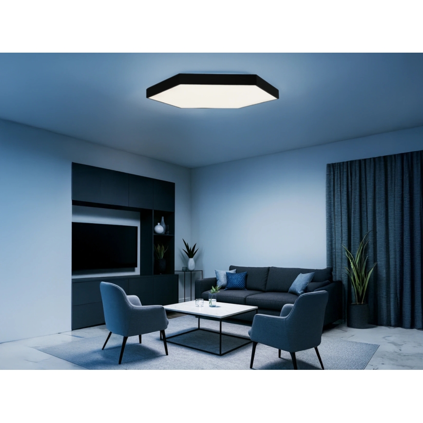 LED stropno svetlo LED/240W/230V 3000/4000/6500K prečnik 120 cm crna