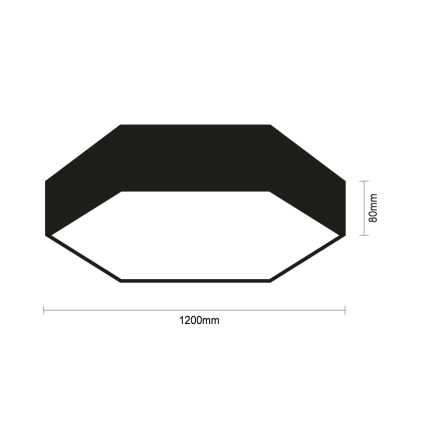 LED stropno svetlo LED/240W/230V 3000/4000/6500K prečnik 120 cm crna