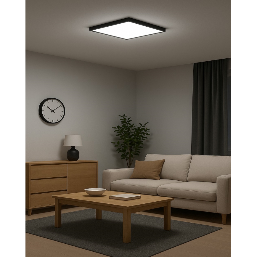 LED stropno svetlo LED/32W/230V 3000/4000/6500K 40x40 cm crno