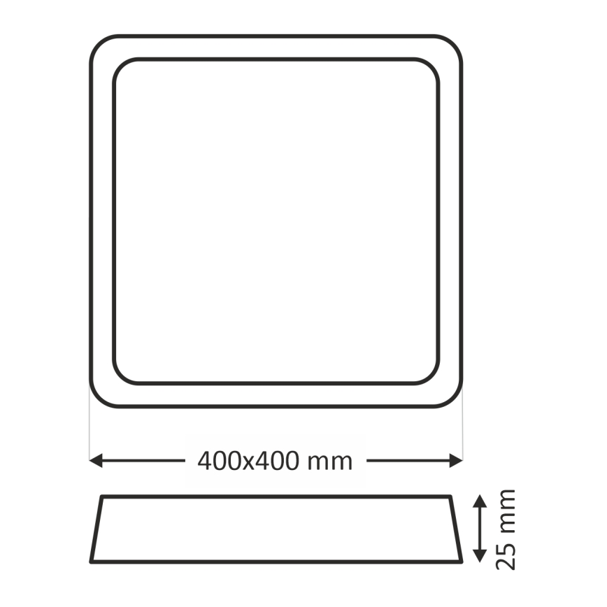 LED stropno svetlo LED/32W/230V 3000/4000/6500K 40x40 cm crno