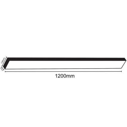 LED stropno svetlo LED/32W/230V 4000K 120x13 cm crno