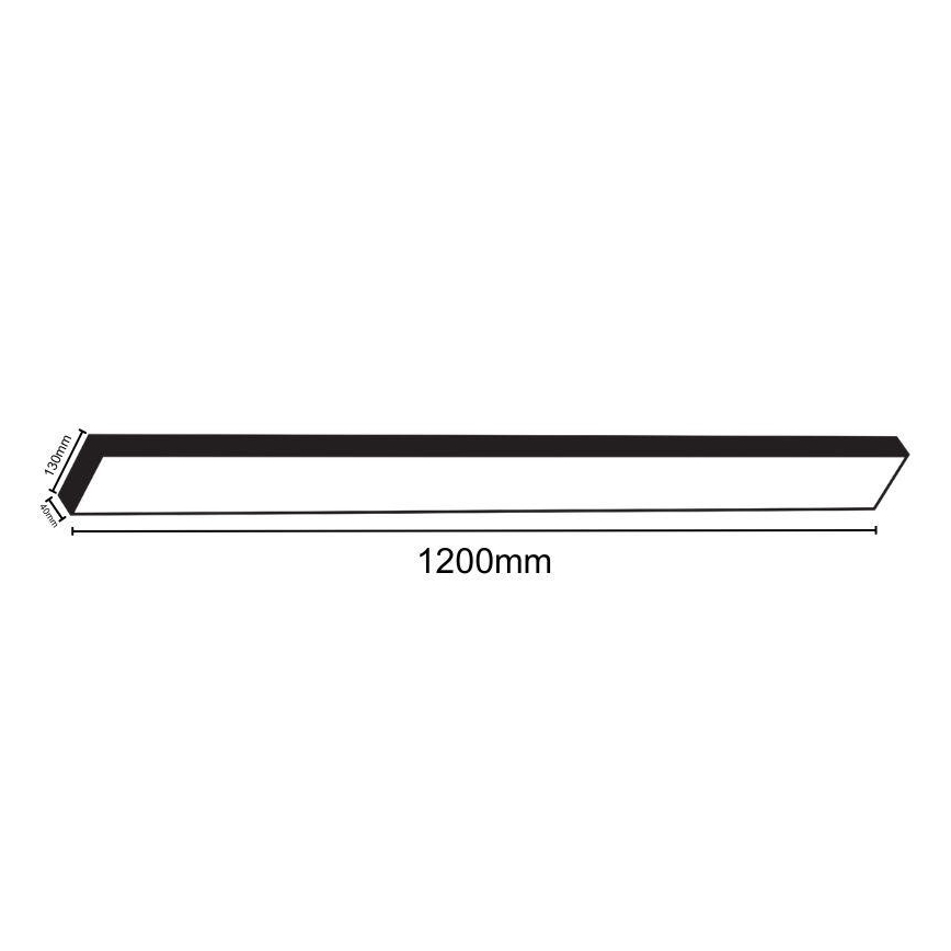 LED stropno svetlo LED/32W/230V 4000K 120x13 cm crno