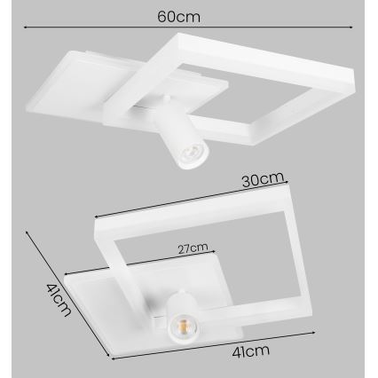 LED stropno svetlo LED/38W/230V + 1xGU10/30W belo