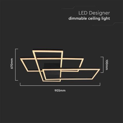 LED Stropno svetlo LED/47W/230V 3000K crno