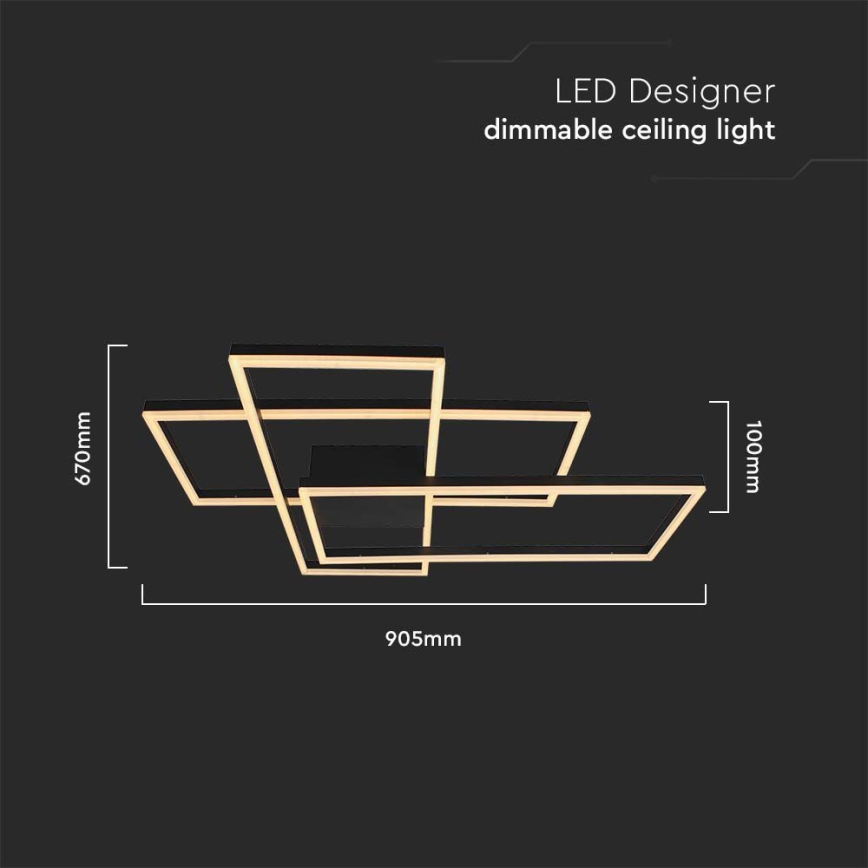 LED Stropno svetlo LED/47W/230V 3000K crno
