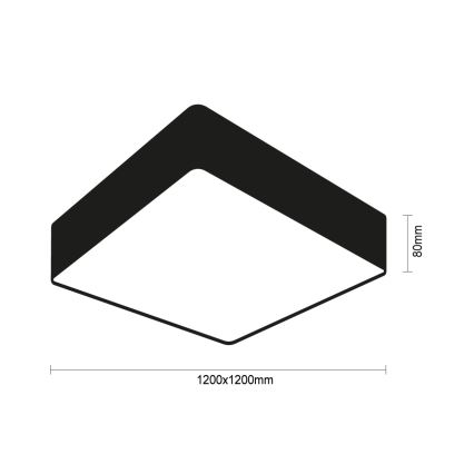 LED stropno svetlo LED/480W/230V 3000/4000/6500K 120x120 cm crna