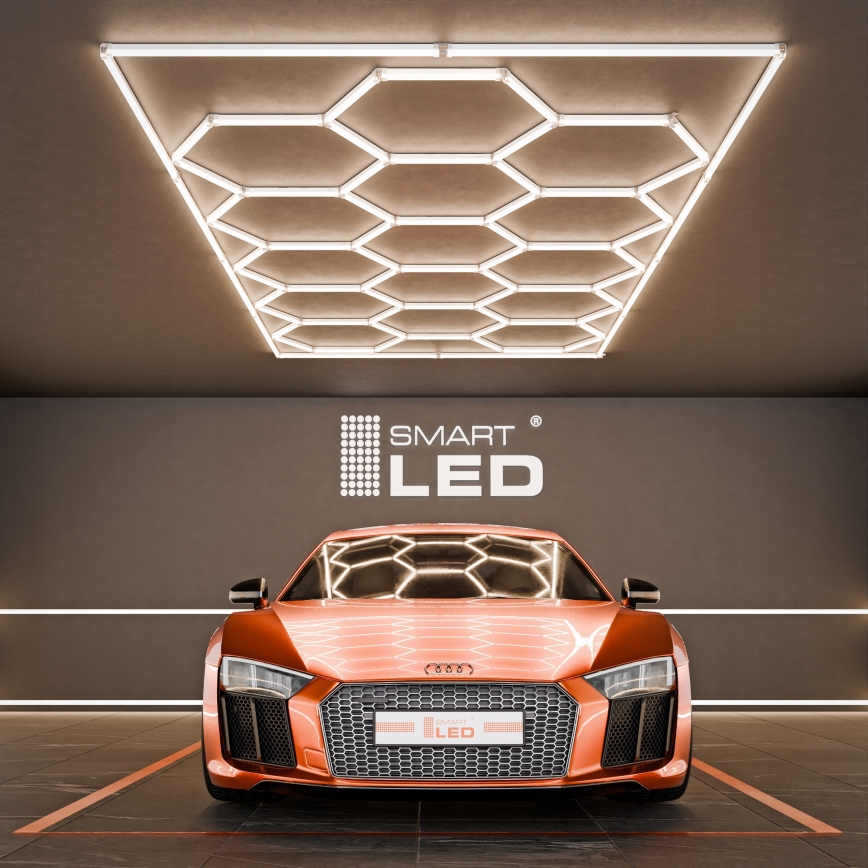 LED plafonsko svetlo HEXAGON LED/696W/85-265V 4000K 484x243 cm CRI 90 IP44 belo