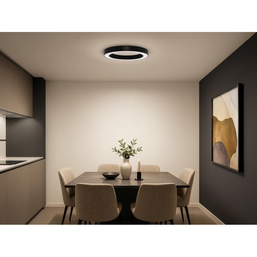 LED stropno svetlo LED/80W/230V 3000/4000/6500K prečnik 80 cm crno