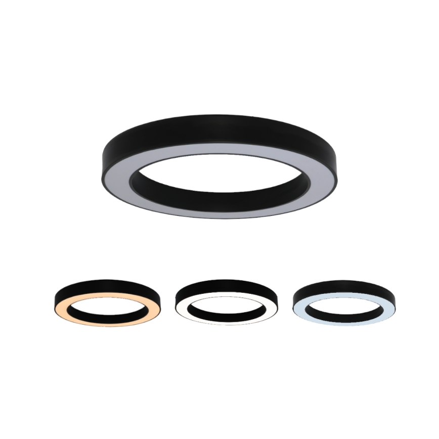 LED stropno svetlo LED/80W/230V 3000/4000/6500K prečnik 80 cm crno