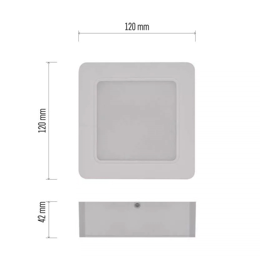 LED stropno svetlo LED/9W/230V 12x12 cm bela