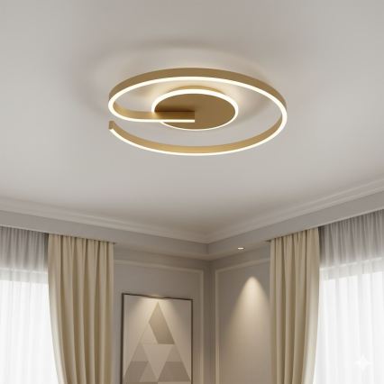 LED stropno svetlo LORENZO LED/22W/230V, prečnik 50 cm, zlatno
