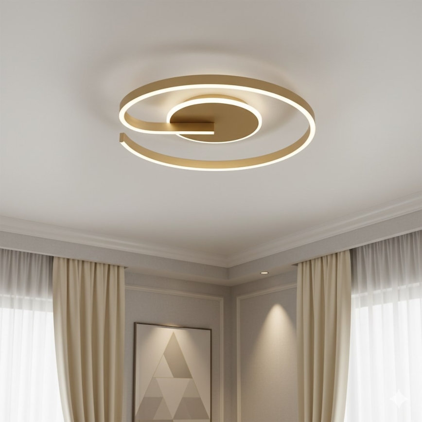 LED stropno svetlo LORENZO LED/22W/230V, prečnik 50 cm, zlatno