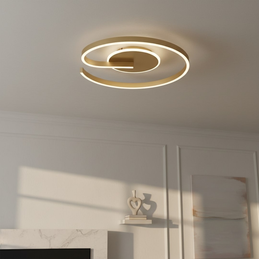 LED stropno svetlo LORENZO LED/22W/230V, prečnik 50 cm, zlatno