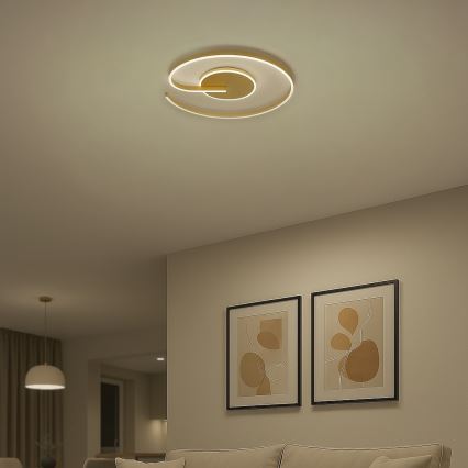 LED stropno svetlo LORENZO LED/22W/230V, prečnik 50 cm, zlatno