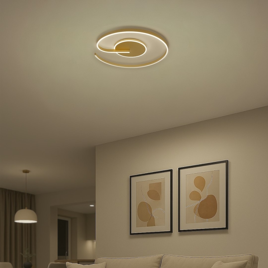 LED stropno svetlo LORENZO LED/22W/230V, prečnik 50 cm, zlatno