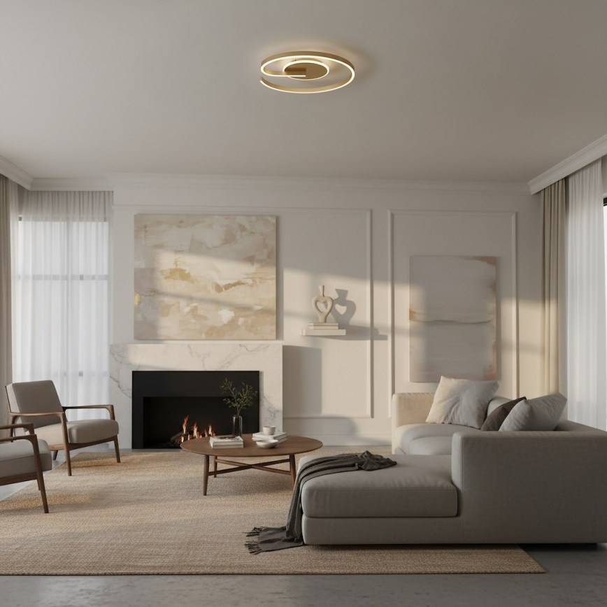 LED stropno svetlo LORENZO LED/22W/230V, prečnik 50 cm, zlatno