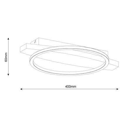 LED stropno svetlo MELISA LED/12W/230V 30x40 cm borovina