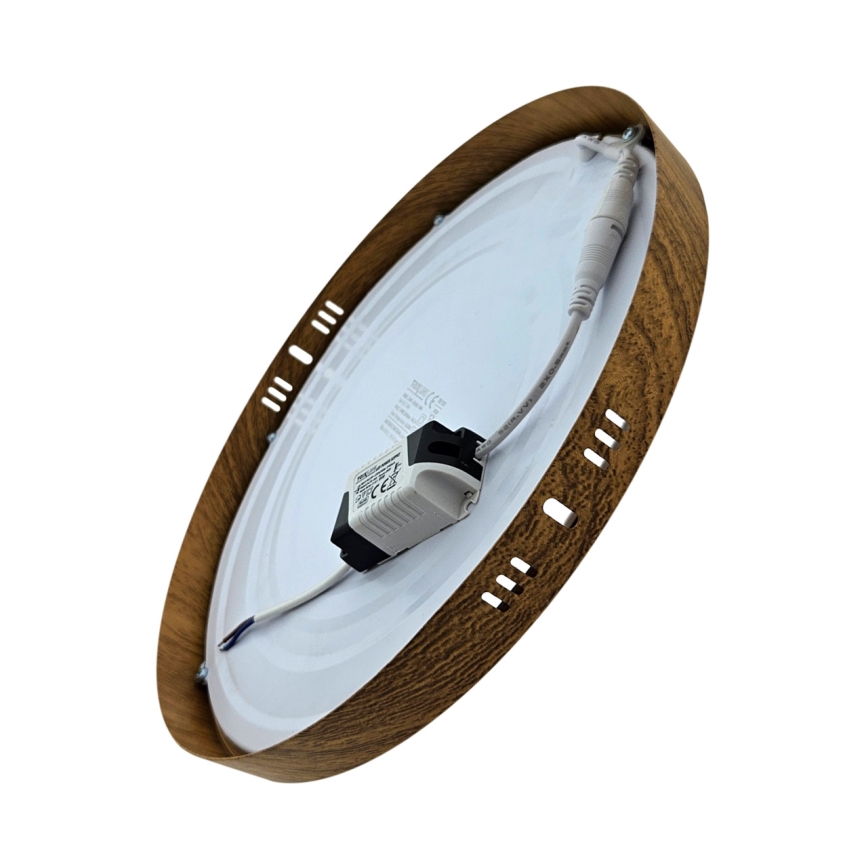 LED stropno svetlo RING LED/24W/230V 4200K, prečnik 28,5 cm, braon