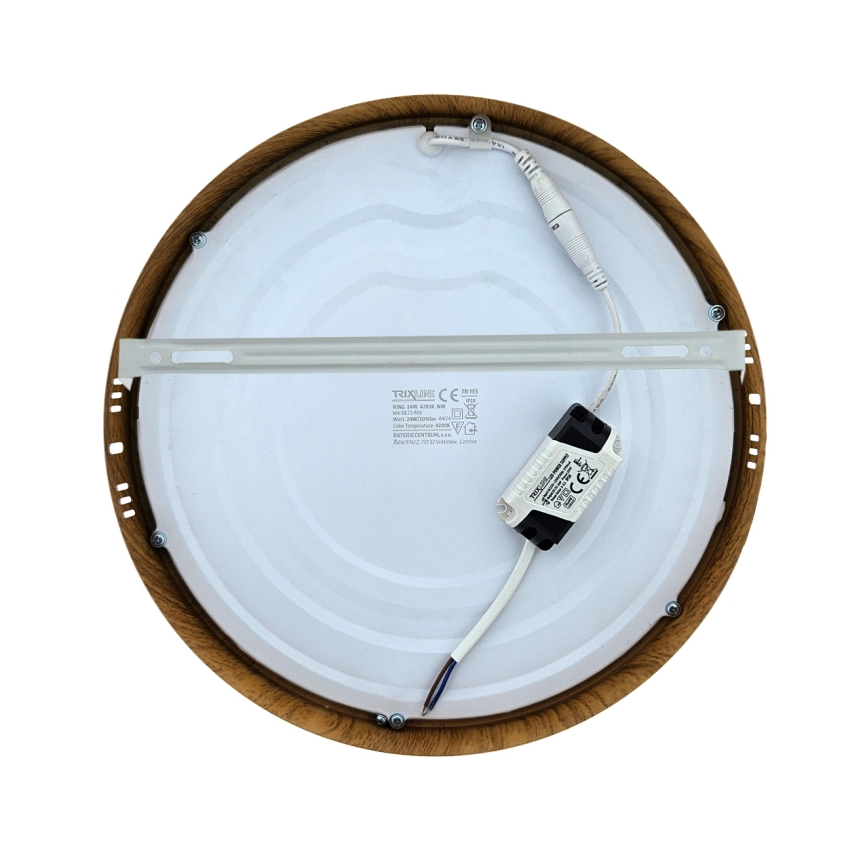 LED stropno svetlo RING LED/24W/230V 4200K, prečnik 28,5 cm, braon