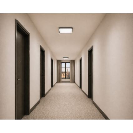 LED stropna svetiljka sa senzorom pokreta i sumraka WILTON LED/24W/230V 4000K 33x33 cm antracit