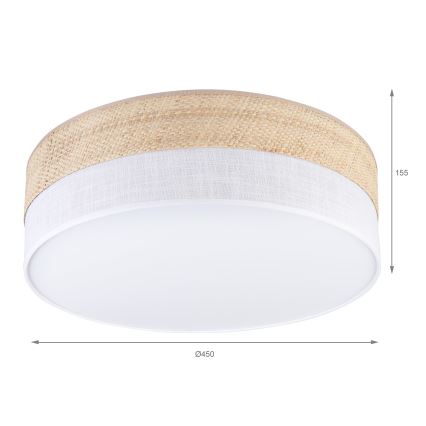 LED plafonsko svetlo SIRJA BOHO LED/36W/230V 4000K prečnik 45 cm bež/bela