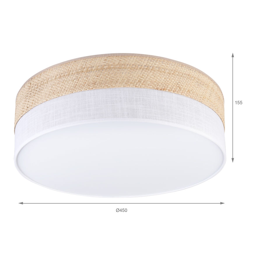 LED plafonsko svetlo SIRJA BOHO LED/36W/230V 4000K prečnik 45 cm bež/bela