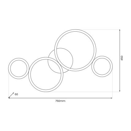 LED stropno svetlo UNIVERSE LED/30W/230V crno