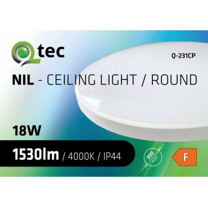 LED stropno svetlo za kupatilo CIRCLE LED/18W/230V 4000K prečnik 30 cm IP44 belo