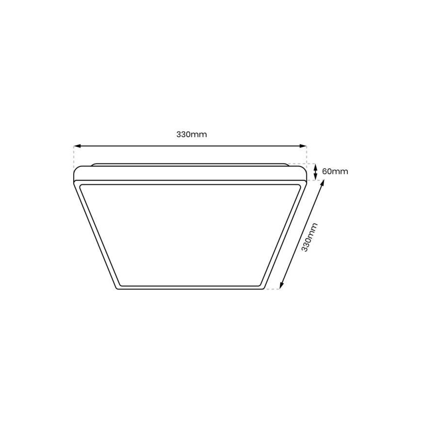 LED stropno svetlo za kupatilo DABAR LED/17W/230V 4000K 33x33 cm IP44