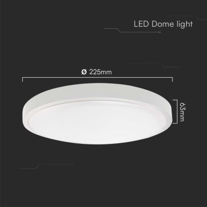 LED kupatilsko plafonsko svetlo LED/18W/230V 4000K IP44 prečnik 22,5 cm belo