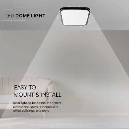 LED plafonsko svetlo za kupatilo LED/48W/230V 3000K IP44 42x42 cm crno