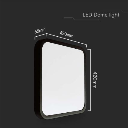 LED plafonsko svetlo za kupatilo LED/48W/230V 3000K IP44 42x42 cm crno