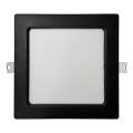 LED stropno ugradno svetlo SQUARE LED/12W/230V 4000K 17x17 cm crna