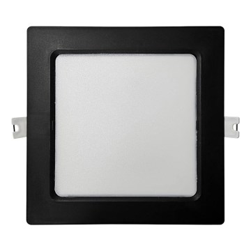 LED stropno ugradno svetlo SQUARE LED/12W/230V 4000K 17x17 cm crna