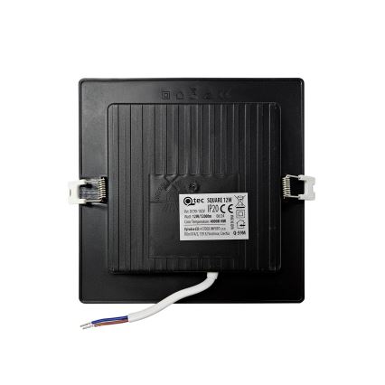 LED stropno ugradno svetlo SQUARE LED/12W/230V 4000K 17x17 cm crna