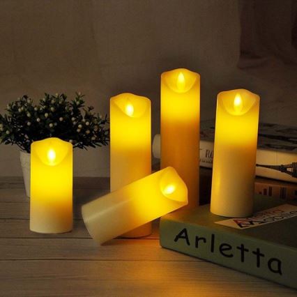 LED sveća LED/2xAA topla bela 11 cm