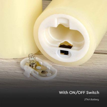 LED sveća LED/2xAA topla bela 11 cm