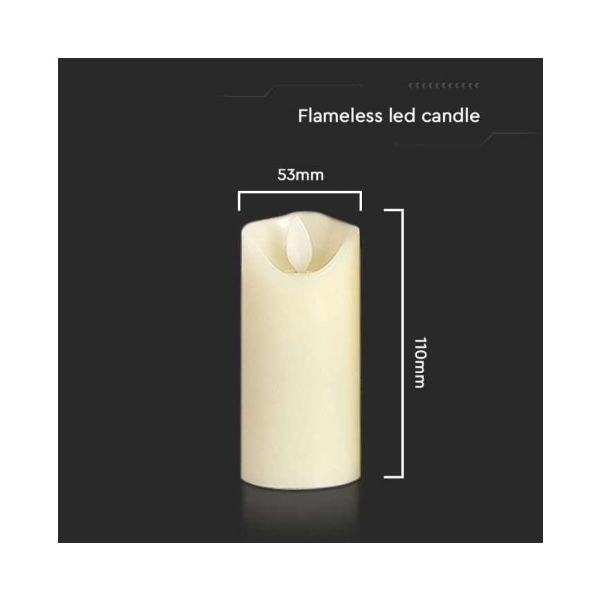 LED sveća LED/2xAA topla bela 11 cm