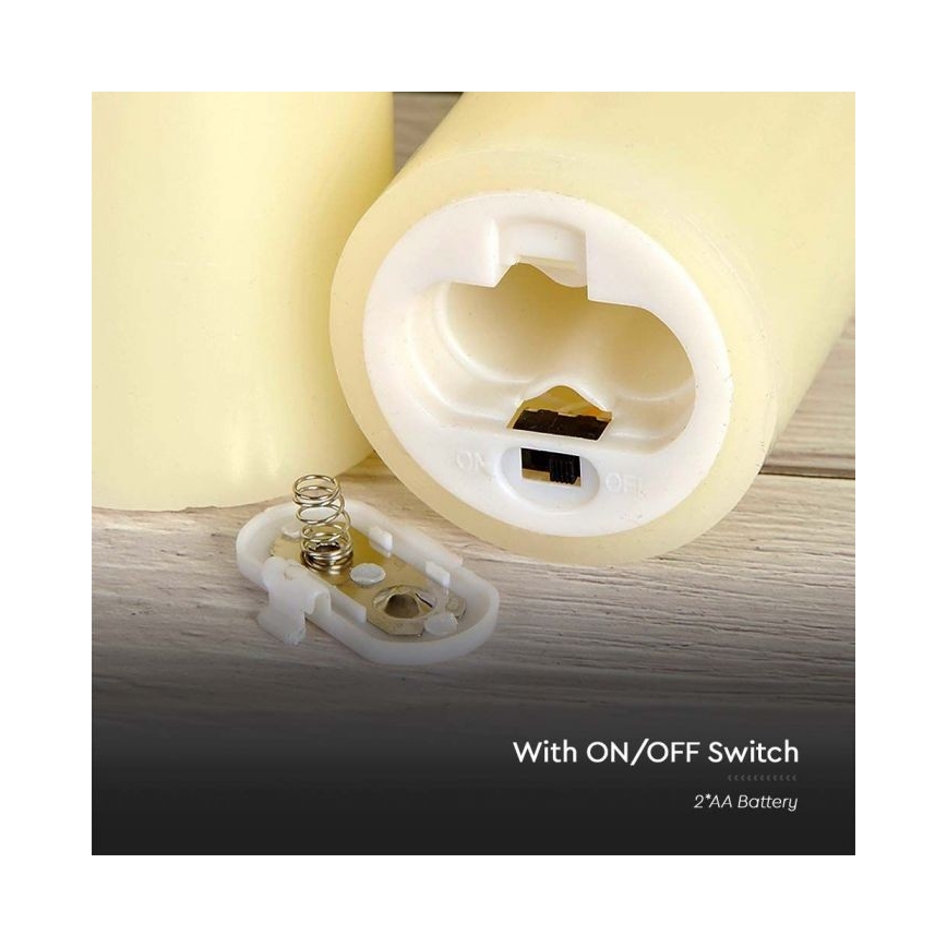 LED sveća LED/2xAA topla bela 15 cm