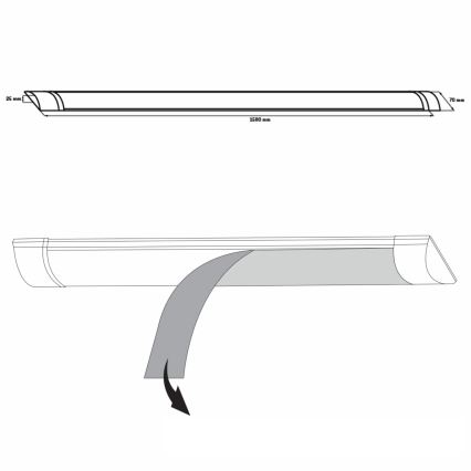 LED svetiljka za ispod kuhinjskih ormarića LED/50W/230V 4000K 150 cm bela