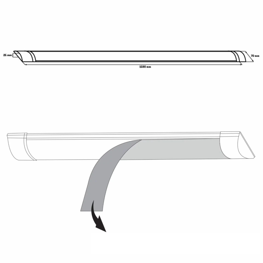 LED svetiljka za ispod kuhinjskih ormarića LED/50W/230V 4000K 150 cm bela